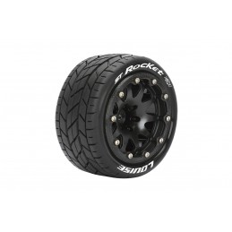 ST-Rocket Tires - Black Rims 1/10 (x2) Louise RC Louise RC LR-T3311SBCH - 1