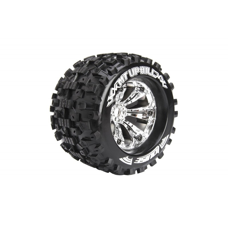 Pneus MT-Uphill + Jantes 3.8" Chrome 1/8 (x2) Louise RC Louise RC LR-T3219CH - 1