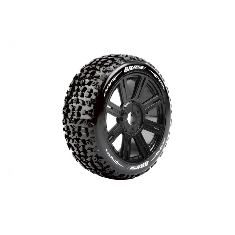 B-Mazinger tires - Black stick rims 1/8 (x2) Louise RC Louise RC LR-T3108SB - 1