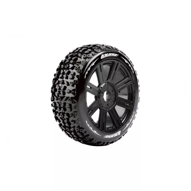 B-Mazinger tires - Black stick rims 1/8 (x2) Louise RC Louise RC LR-T3108SB - 1