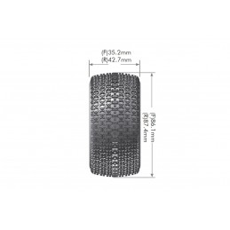 E-Manglev Tires - Rear White Rims 1/10 (x2) Louise RC Louise RC LR-T3176SWKR - 2
