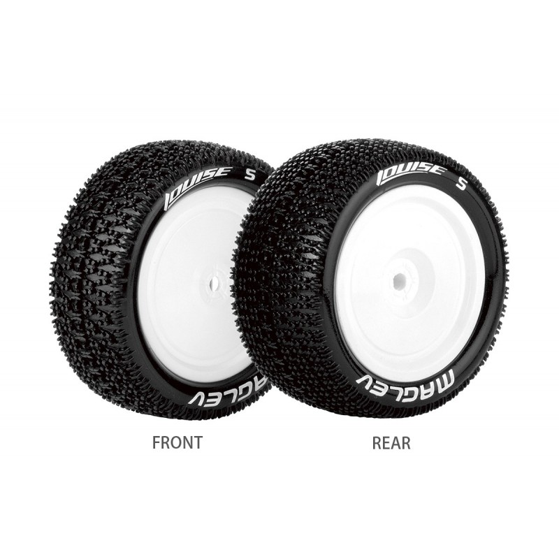 E-Manglev Tires - Rear White Rims 1/10 (x2) Louise RC Louise RC LR-T3176SWKR - 1