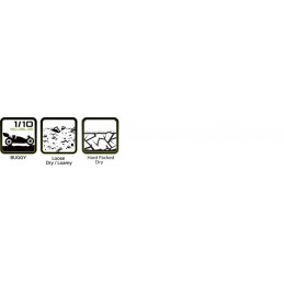 E-Manglev Tires - Rear White Rims 1/10 (x2) Louise RC Louise RC LR-T3176SWKR - 3