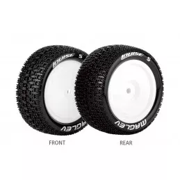 Pneus E-Manglev + Jantes Blanches avants 1/10 (x2) Louise RC Louise RC LR-T3174SWKF - 1