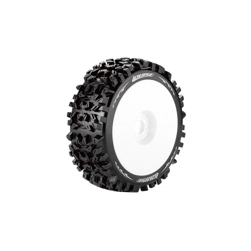 B-Pioneer Tires + White Rims 1/8 (x2) Louise RC Louise RC L-T3130SW - 1