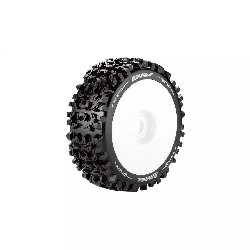 B-Pioneer Tires + White Rims 1/8 (x2) Louise RC Louise RC L-T3130SW - 1