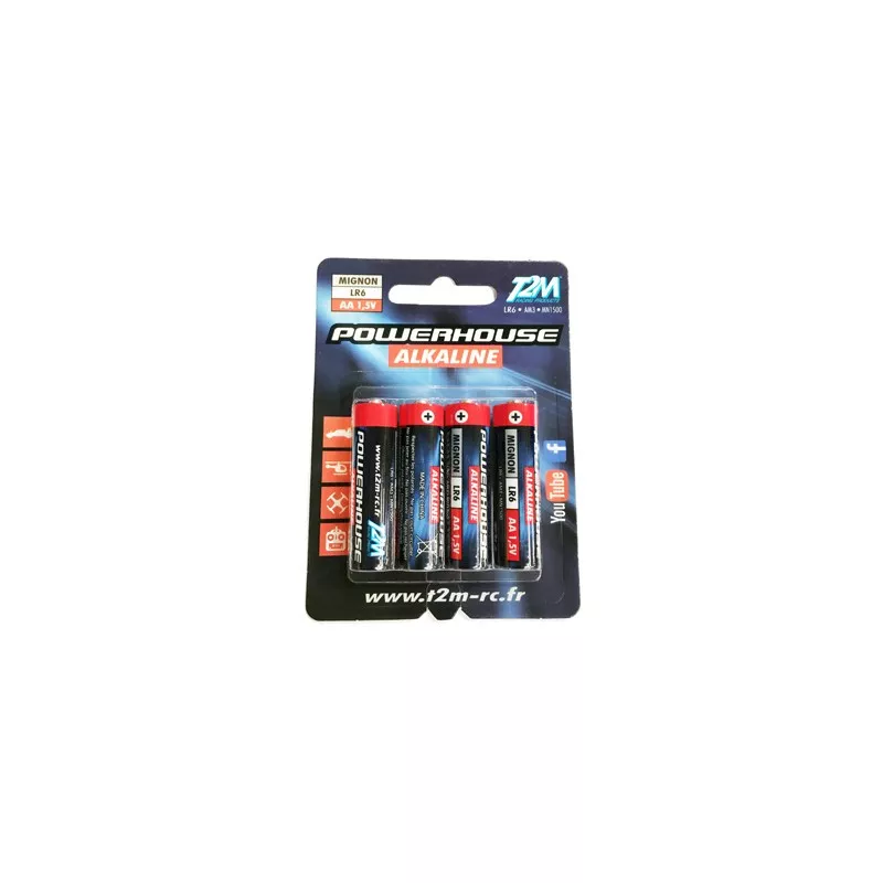 Piles Alcaline AA LR6 (4) T2M T2M T3619 - 1