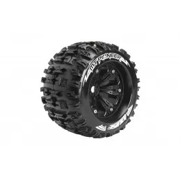 Pneus MT-Pioneer + Jantes 3.8" Noir 1/8 (x2) Louise RC Louise RC L-T3218BH - 1