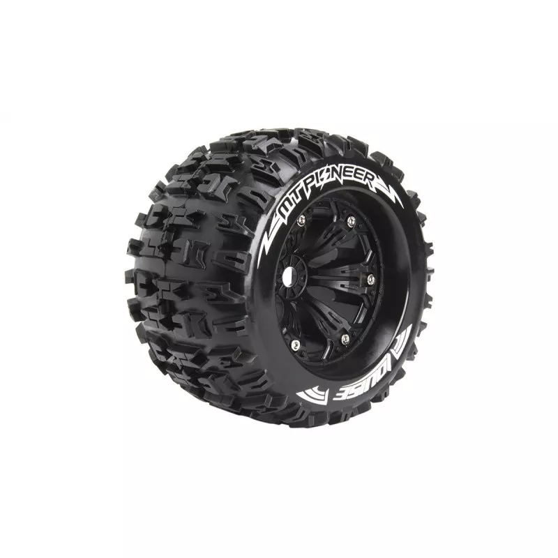 Pneus MT-Pioneer + Jantes 3.8" Noir 1/8 (x2) Louise RC Louise RC L-T3218BH - 1