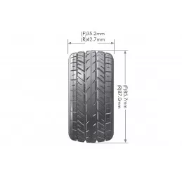 ST-Rocket tires + White Front Rims 1/10 (x2) Louise RC Louise RC L-T3186SWKF - 2