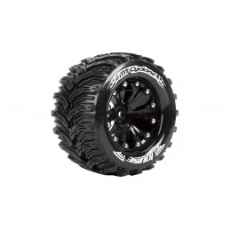 MT-Cyclone Tires + Black Rims 2.8" 1/10 (x2) Louise RC Louise RC L-T3226SB - 1