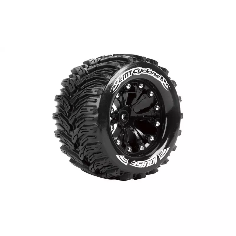 MT-Cyclone Tires + Black Rims 2.8" 1/10 (x2) Louise RC Louise RC L-T3226SB - 1