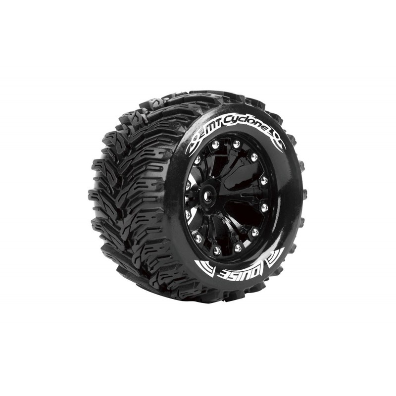 Pneus MT-Cyclone + Jantes Noir 2.8" 1/10 (x2) Louise RC Louise RC L-T3226SB - 1