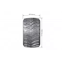 Pneus MT-Cyclone + Jantes Noir 2.8" 1/10 (x2) Louise RC Louise RC L-T3226SB - 2