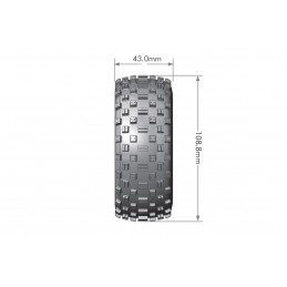 SC-Rock Tires + Black Baton Rims 1/10 (x2) Louise RC Louise RC L-T3229SBTR - 2