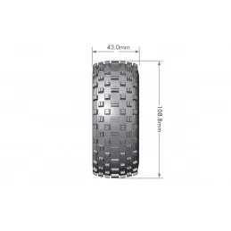 SC-Rock Tires + Black Baton Rims 1/10 (x2) Louise RC Louise RC L-T3229SBTR - 2