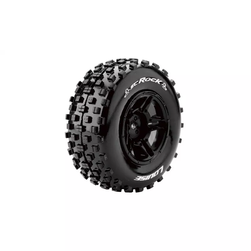 SC-Rock Tires + Black Baton Rims 1/10 (x2) Louise RC Louise RC L-T3229SBTR - 1