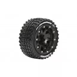 ST-Hummer Tires - Black Rims 1/10 (x2) Louise RC Louise RC LR-T3314SB - 1