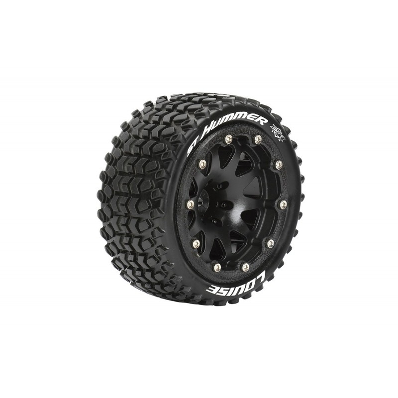 Pneus ST-Hummer + Jantes Noir 1/10 (x2) Louise RC Louise RC LR-T3314SB - 1