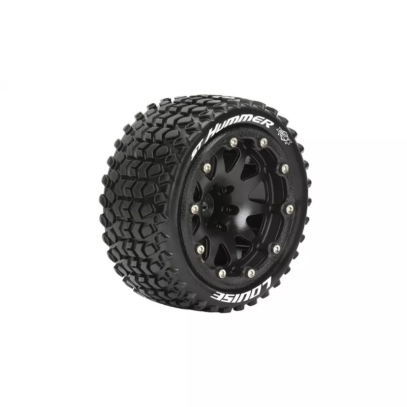 Pneus ST-Hummer + Jantes Noir 1/10 (x2) Louise RC Louise RC LR-T3314SB - 1