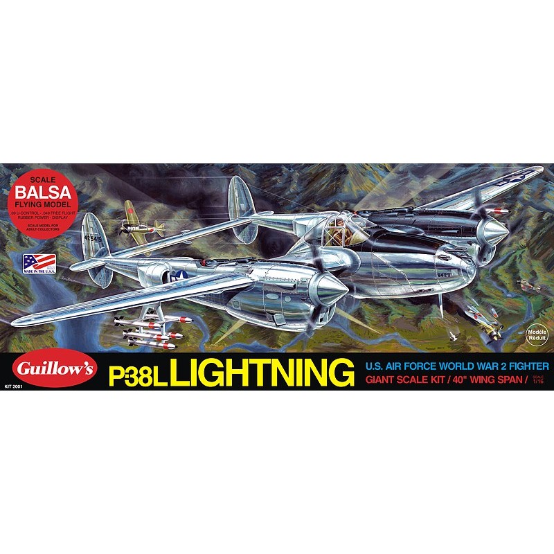 P-38 Lightning 1m Guillow's Guillow's S0282001 - 1