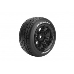 ST-Rocket tires + Black rims 1/8 (x2) Louise RC Louise RC LR-T3286B - 1