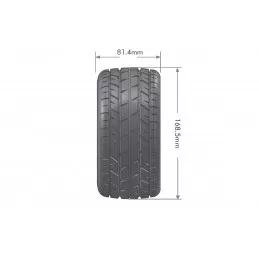 ST-Rocket tires + Black rims 1/8 (x2) Louise RC Louise RC LR-T3286B - 2