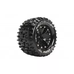 Pneus MT-Pioneer + Jantes Noir 2.8" 1/10 (x2) Louise RC Louise RC L-T3202SB - 1