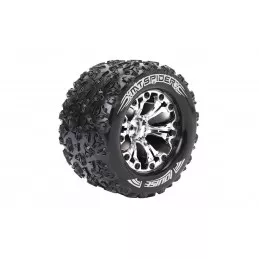 Pneus MT-Spider + Jantes Chrome 2.8" 1/10 (x2) Louise RC Louise RC LR-T3203SCH - 1