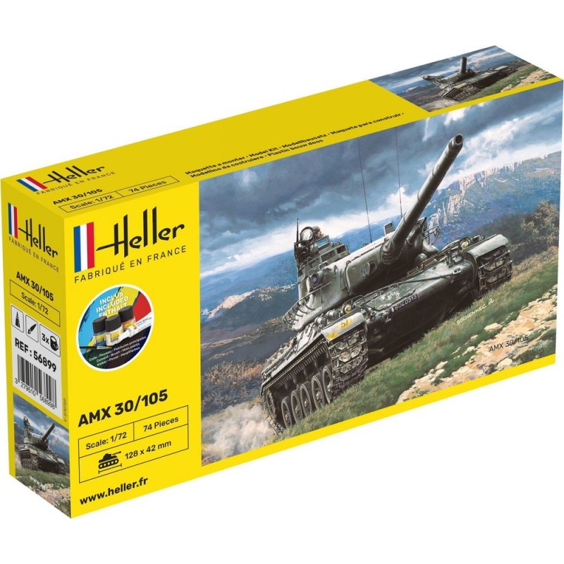 Char AMX 30/105 1/72 Heller + colle et peintures Heller 56899 - 1