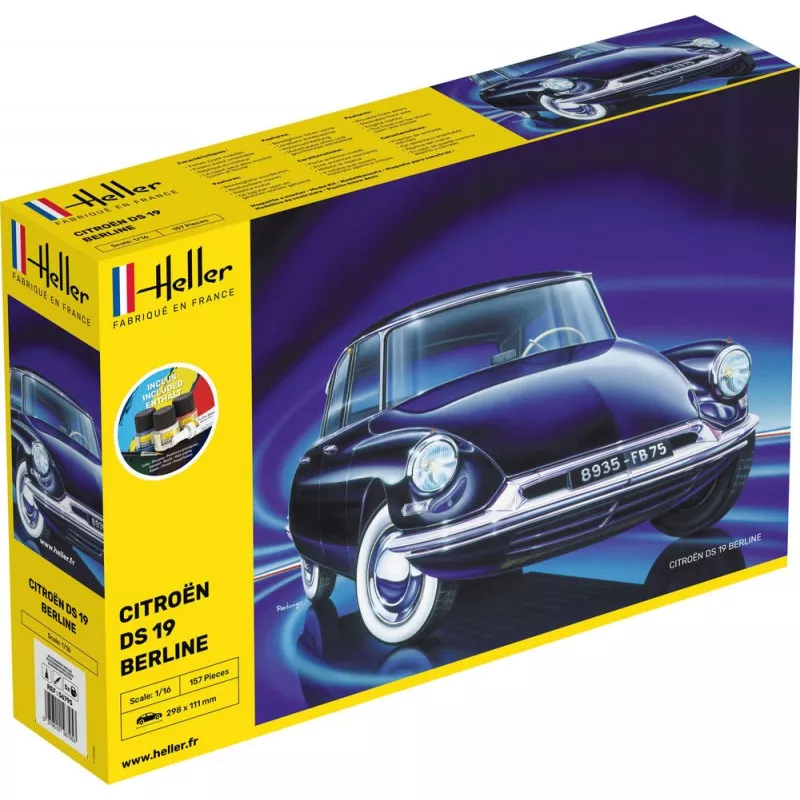 Citroën DS 19 Berline 1/16 Heller + colle et peintures Heller HEL-56795 - 1
