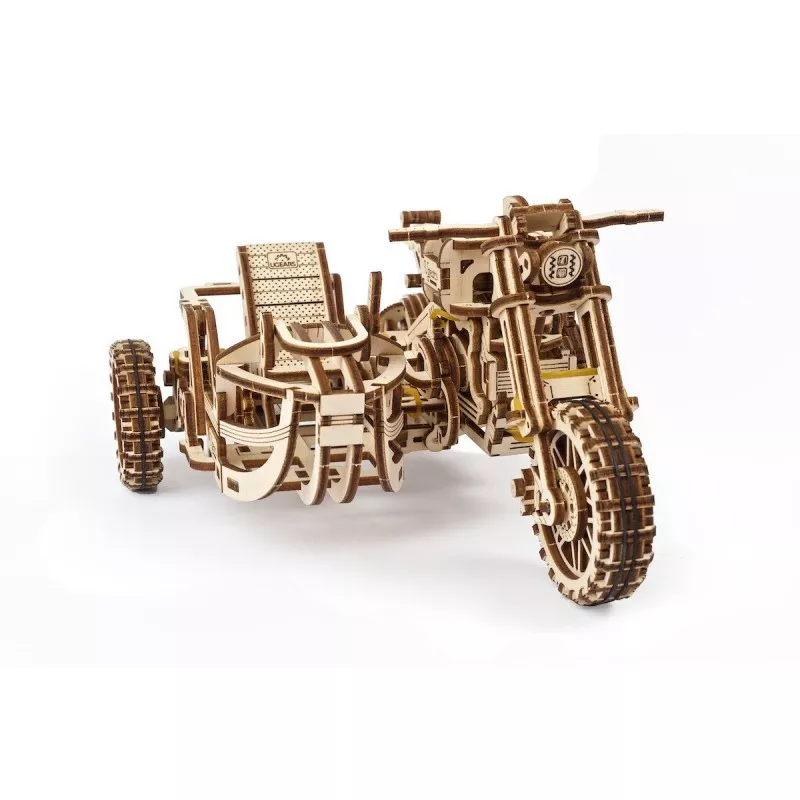 Moto Scrambler UGR-10 with Side-Car Puzzle 3D wood UGEARS UGEARS UG-70137 - 1