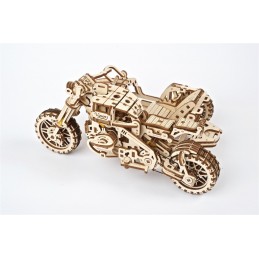Moto Scrambler UGR-10 avec Side-Car Puzzle 3D bois UGEARS UGEARS UG-70137 - 3