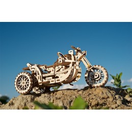 Moto Scrambler UGR-10 with Side-Car Puzzle 3D wood UGEARS UGEARS UG-70137 - 5