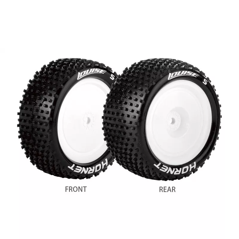 copy of E-Hornet Tires - Rear White Rims 1/10 (x2) Louise RC Louise RC LR-T3170SWKF - 1