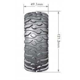 CR-Rowdy Tires - Rims 1.9" Black 1/10 (x2) Louise RC Louise RC LR-T3233VBC - 2