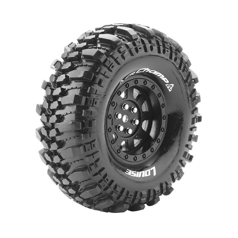 Pneus CR-Champ + Jantes 1.9" Noir 1/10 (x2) Louise RC Louise RC L-T3231VB - 1