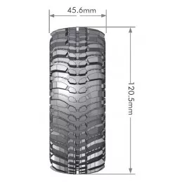 Pneus CR-Champ + Jantes 1.9" Noir 1/10 (x2) Louise RC Louise RC L-T3231VB - 2