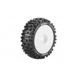 Pneus B-Ulldoze + Jantes pleines Blanches 1/8 (x2) Louise RC Louise RC LR-T324SW - 1