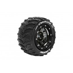 MT-Cyclone Tires + Traxxas Maxx Black Chrome Rims (x2) Louise RC Louise RC L-T3331SBC - 1