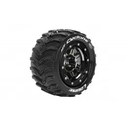 Pneus MT-Cyclone + Jantes Chrome Noir Traxxas Maxx (x2) Louise RC Louise RC L-T3331SBC - 1