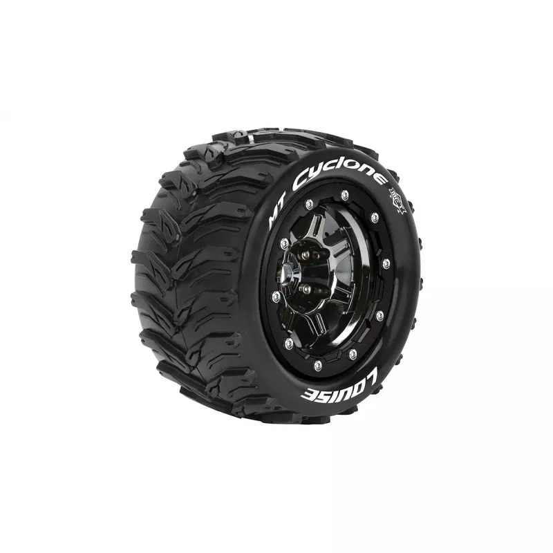 Pneus MT-Cyclone + Jantes Chrome Noir Traxxas Maxx (x2) Louise RC Louise RC L-T3331SBC - 1