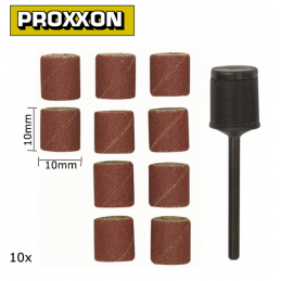 Abrasive cylinders in corundum 10mm grain 150 (x10) + support Proxxon Proxxon PRX-28980 - 1