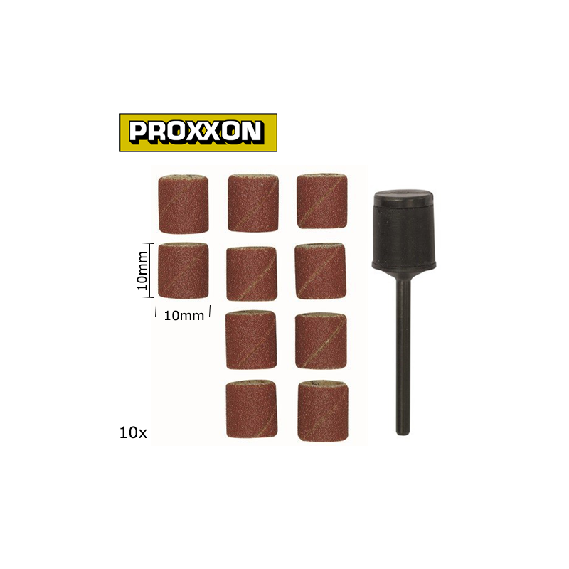 Abrasive cylinders in corundum 10mm grain 150 (x10) + support Proxxon Proxxon PRX-28980 - 1