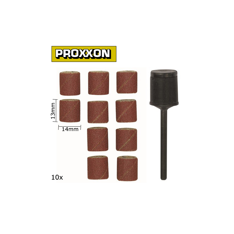 Abrasive cylinders in corundum 14mm grain 120 (x10) + support Proxxon Proxxon PRX-28978 - 1