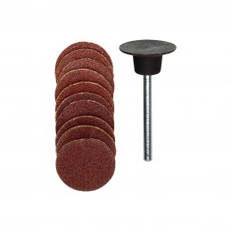 18mm grain 120 and 150 (x10) abrasive discs + Proxxon support Proxxon PRX-28982 - 1