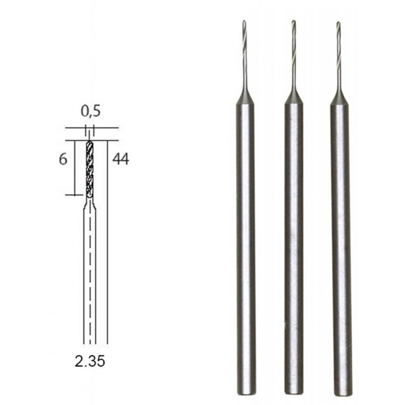 HSS steel drill bits, Ø 0.5 mm, 3 pieces Proxxon Proxxon PRX-28864 - 1