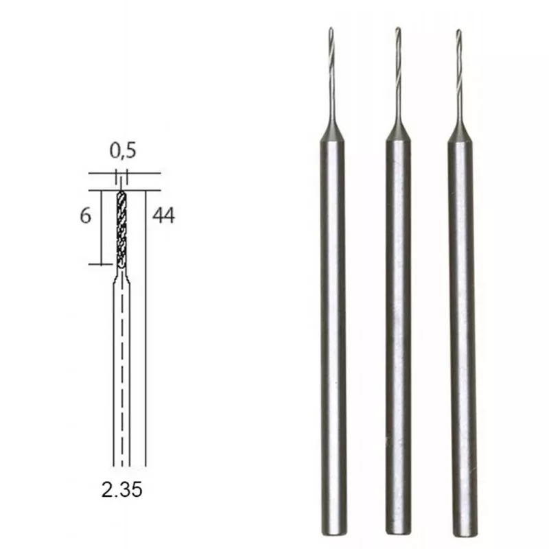 HSS steel drill bits, Ø 0.5 mm, 3 pieces Proxxon Proxxon PRX-28864 - 1