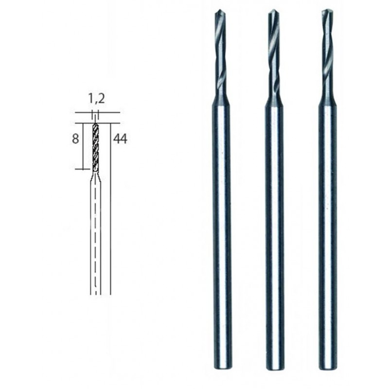 HSS steel drill bits, Ø 1.2 mm, 3 pieces Proxxon Proxxon PRX-28856 - 1