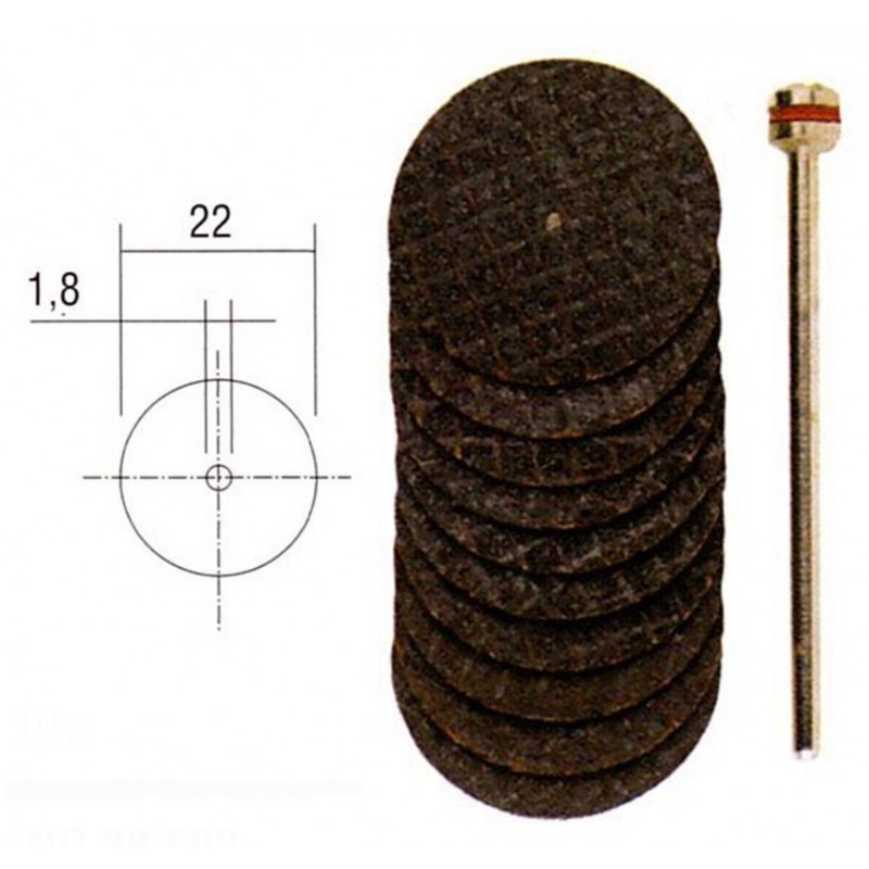 22mm (x10) aluminum oxide reinforced cutting discs + Proxxon stand Proxxon PRX-28808 - 1